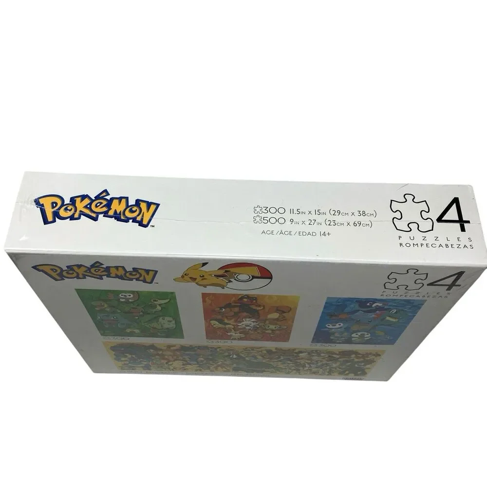 4 Pokémon Puzzles‎ Charizard Squirtle 300 500 Piece Panoramic Set Buffalo Games